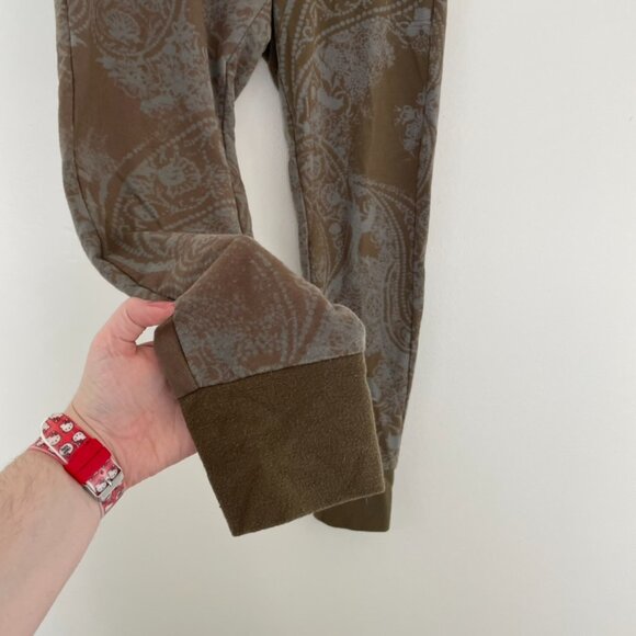 Free People We The Free Army Green Paisley Joggers Size Medium - Picture 6 of 7